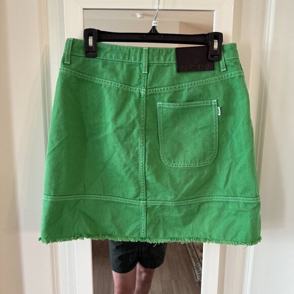 MSGM Raw Hem Mini Skirt Size 46 Color Green - Picture 4 of 5